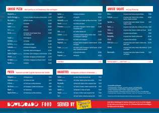 Speise- und Getränkekarte